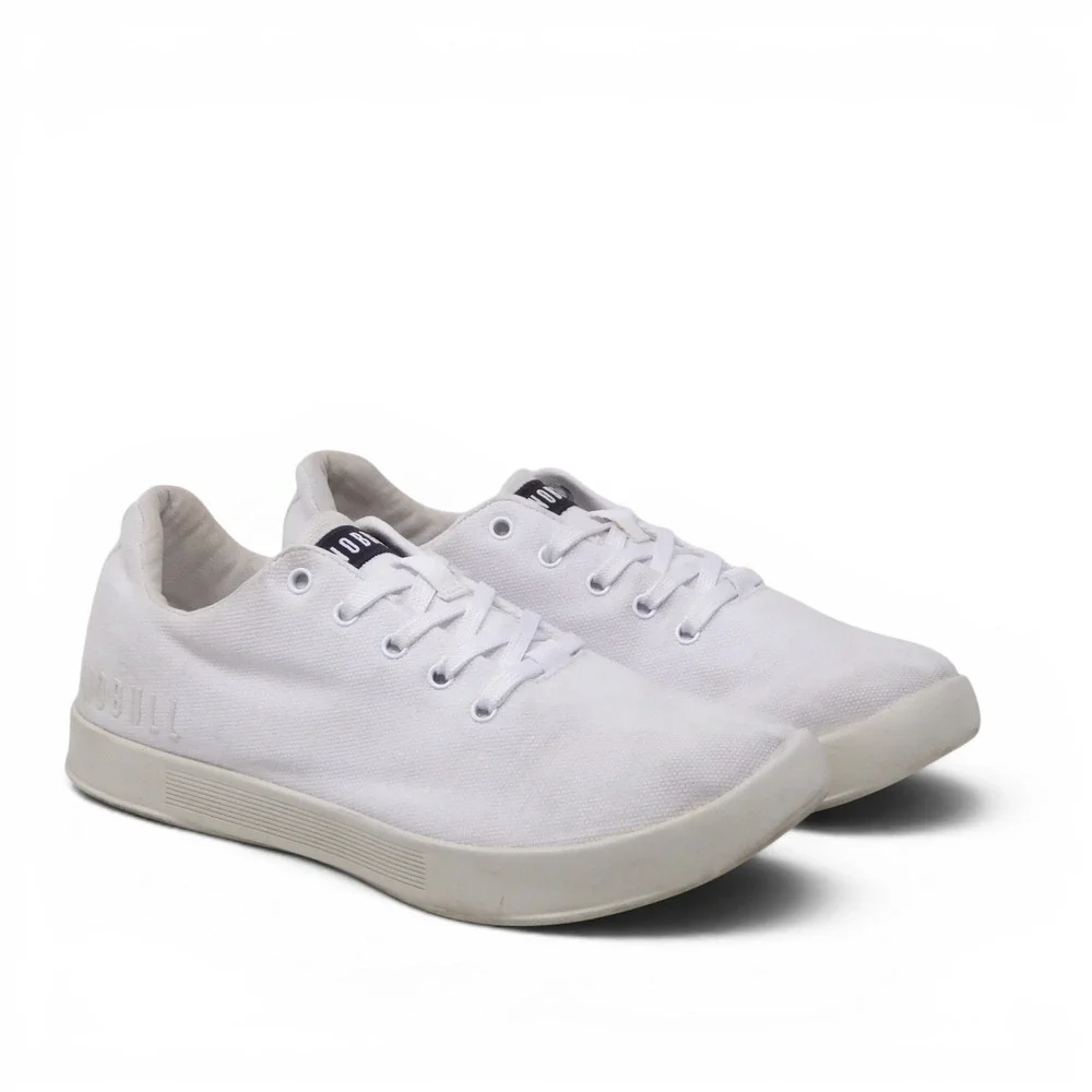 NOBULL Womens Canvas Trainer White Low Top Sneakers Size 7